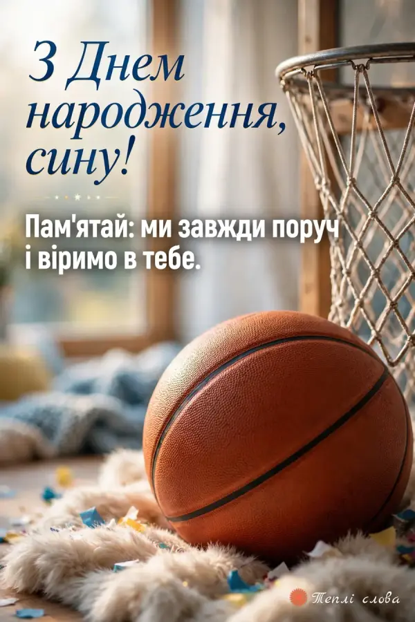 Баскетбольний м'яч біля кільця: «Пам'ятай: ми завжди поруч і віримо в тебе»