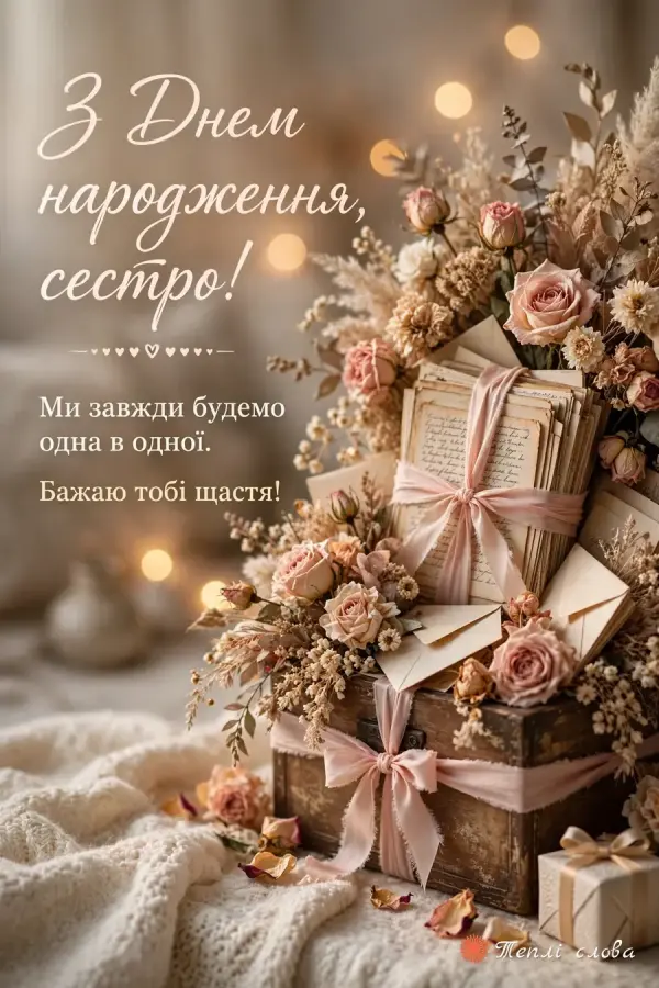 Скринька з листами, стрічками й трояндами — «Ми завжди будемо одна в одної»