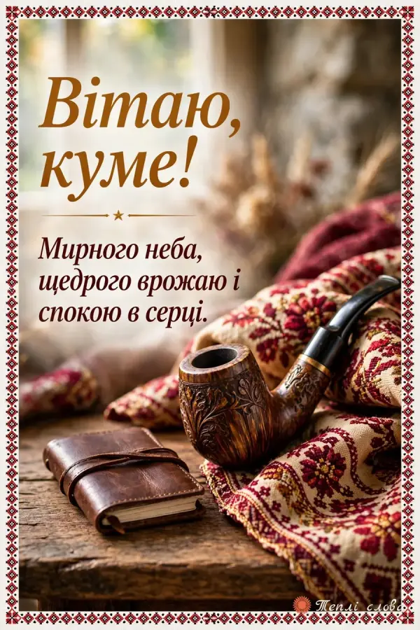 Козацька люлька на вишитому рушнику й побажання мирного неба та щедрого врожаю