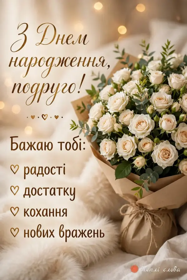Кремові кущові троянди в крафтовому папері і список: радості, достатку, нових вражень
